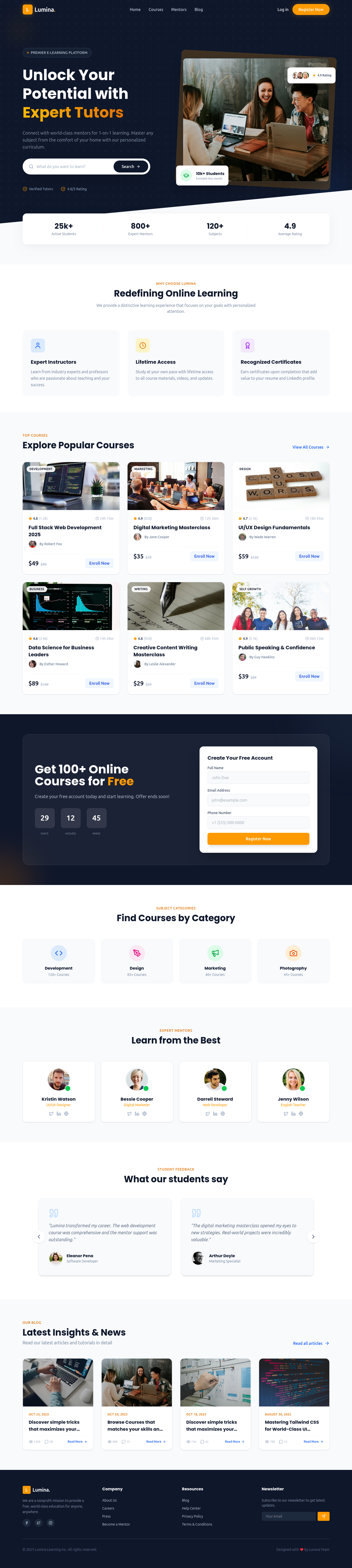 Tutor Site website preview
